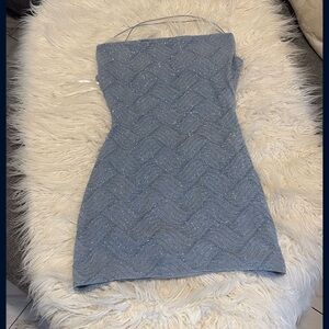 Windsor Blue Strapless Sheath Dress for Cocktail